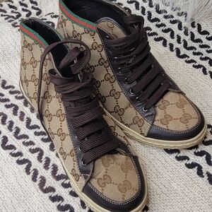 Gucci Brown and Black High-Top Sneakers
